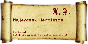 Majercsak Henrietta névjegykártya